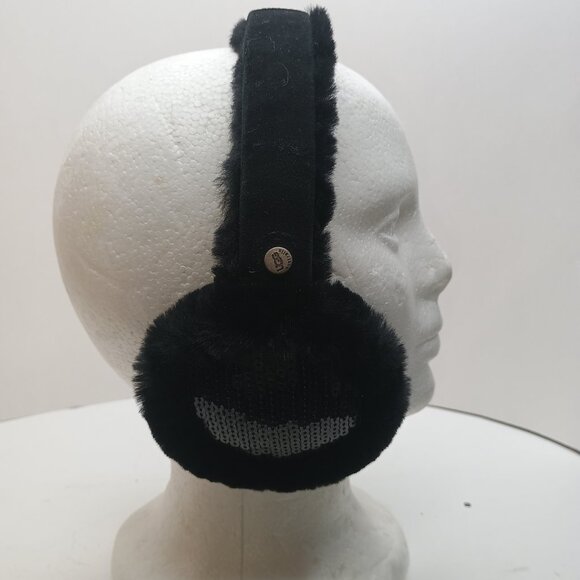 EUC UGG'S Sequin0 Earmuffs One Size Black - Picture 3 of 4